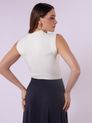 Regata Manga Japonesa com Faixa Frontal - Off-White