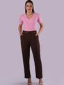 Blusa com Manga e Decote V Rosa Baby