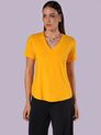 Blusa com Manga e Decote V Favo de Mel