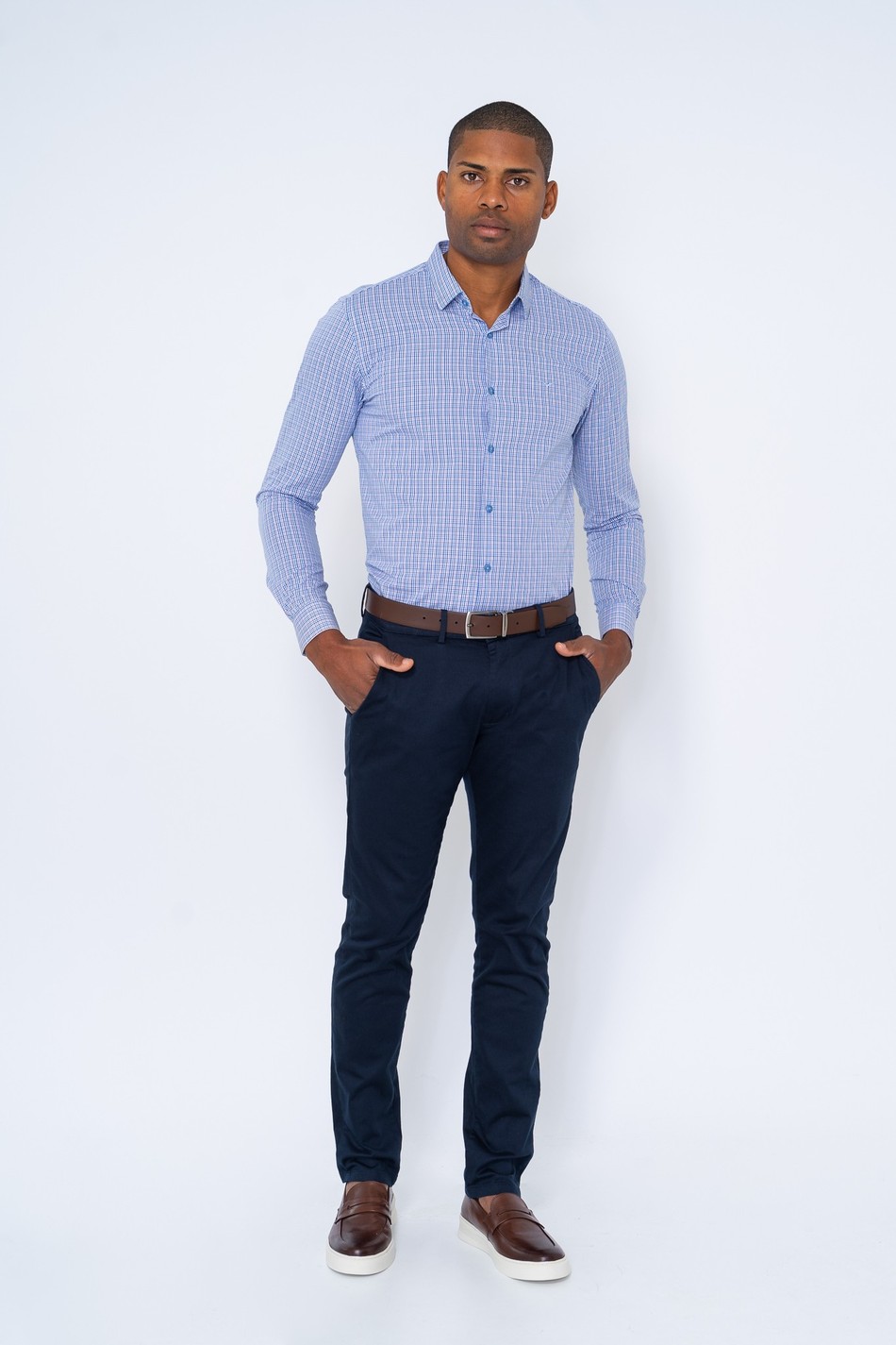 CAMISA SLIM MOSCOU  MARINHO/AZUL