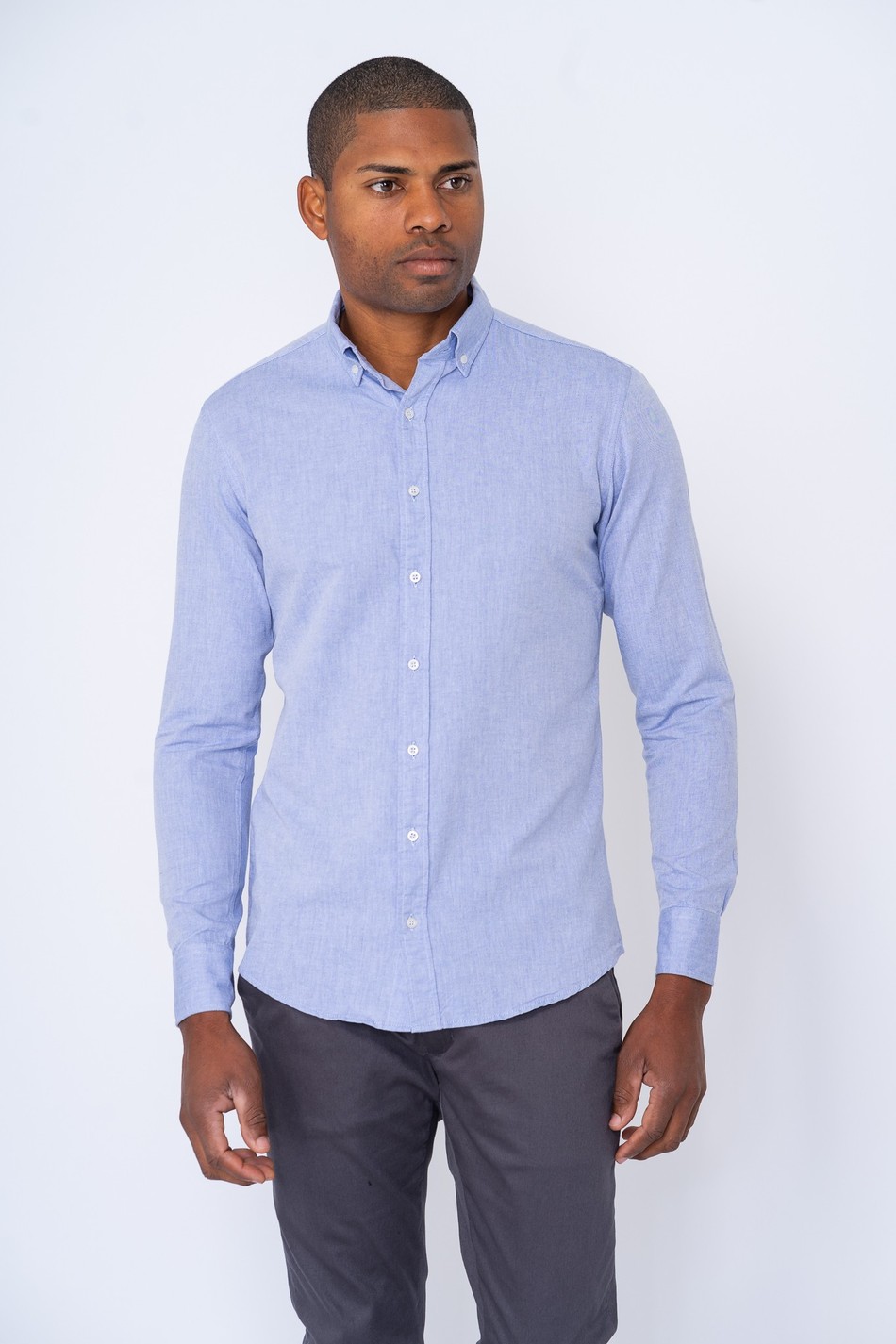 Camisa oxford azul sale