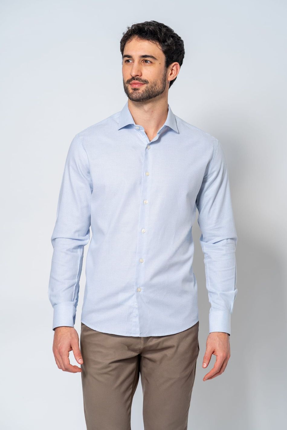 Camisa Social Masculina Azul