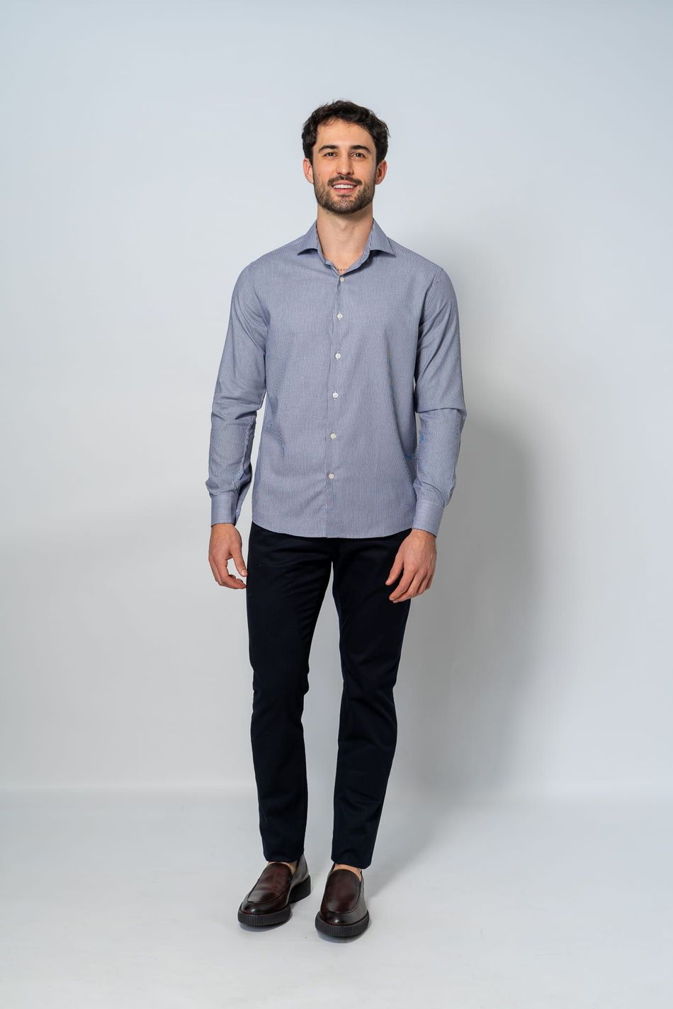 Camisa Social Masculina Marinho
