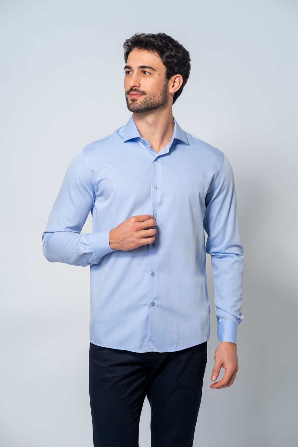 Camisa Social Masculina BTW66 Azul