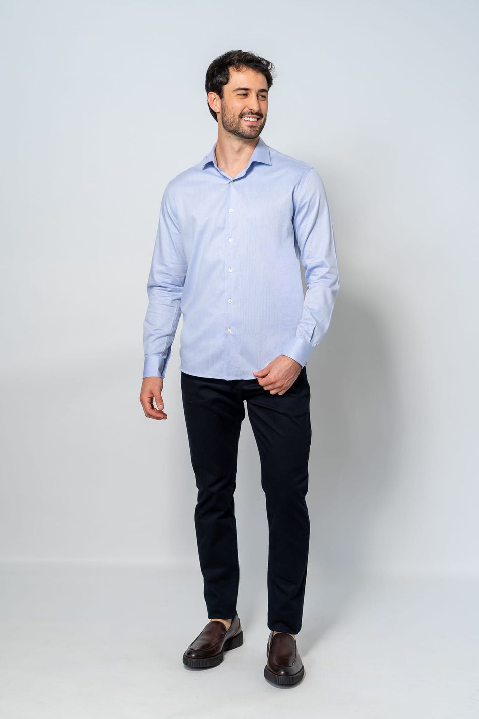 Camisa Social Masculina M432 Azul