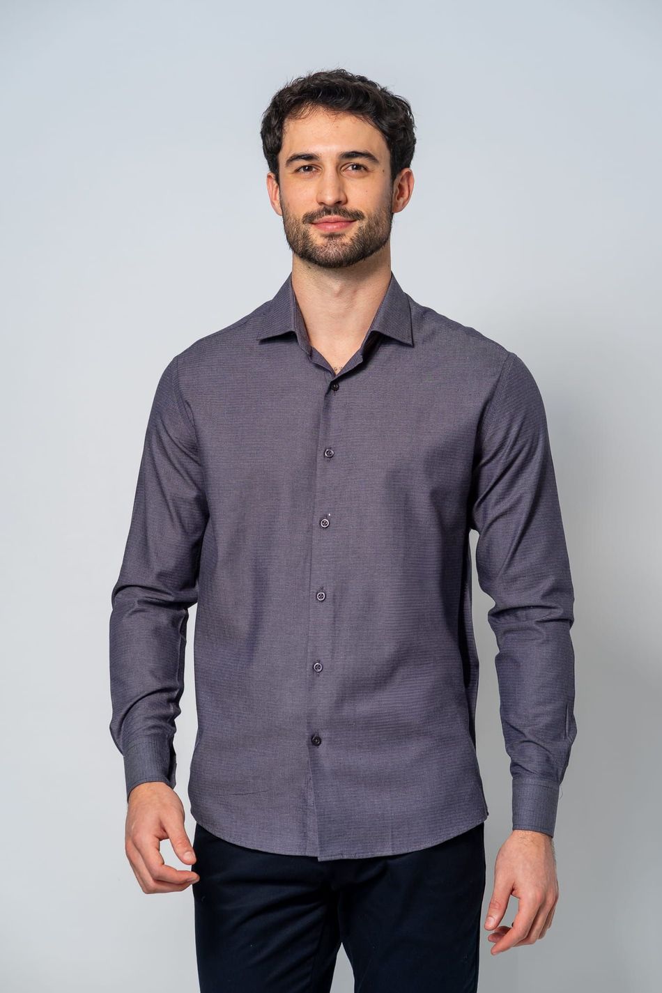 Camisa Social Masculina M432 Marinho