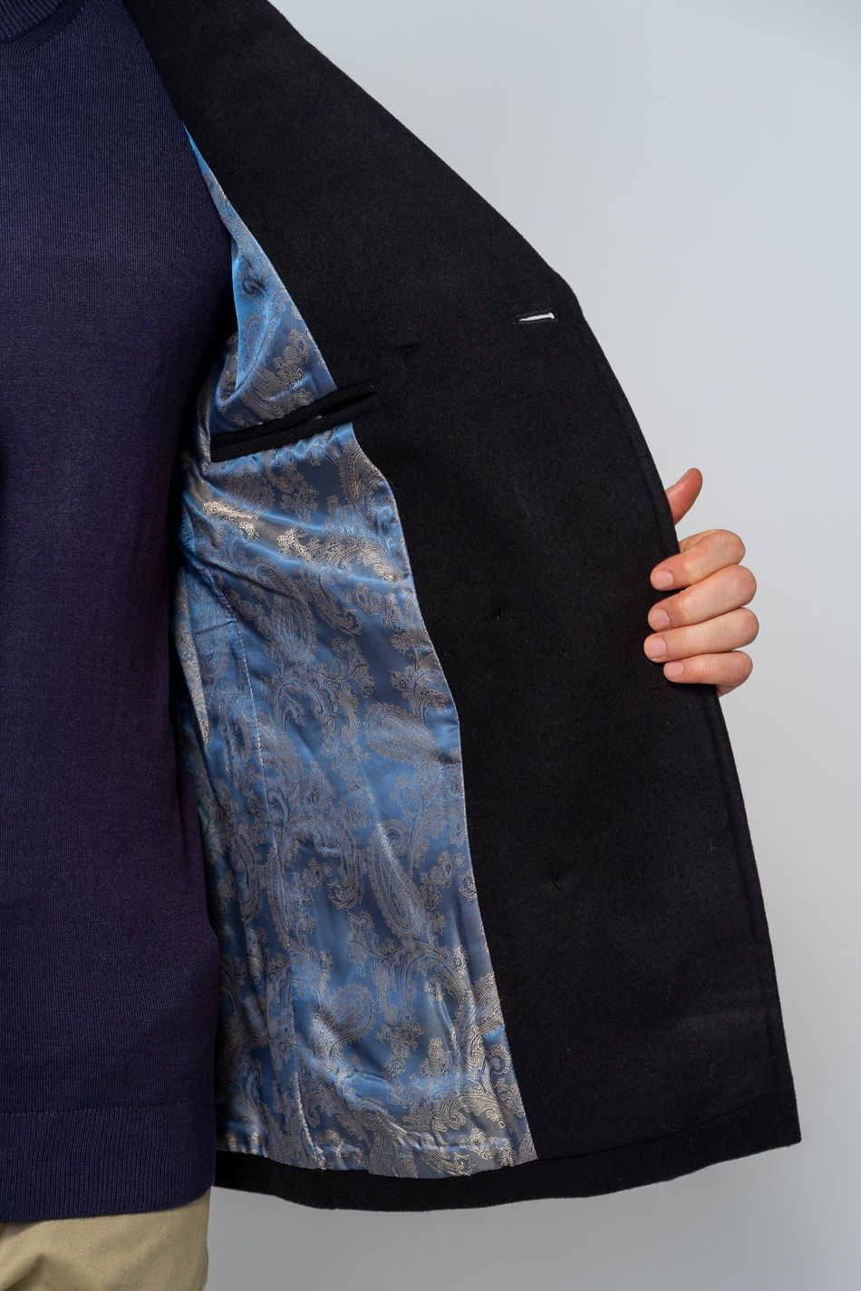 Casaco Masculino Botões Preto