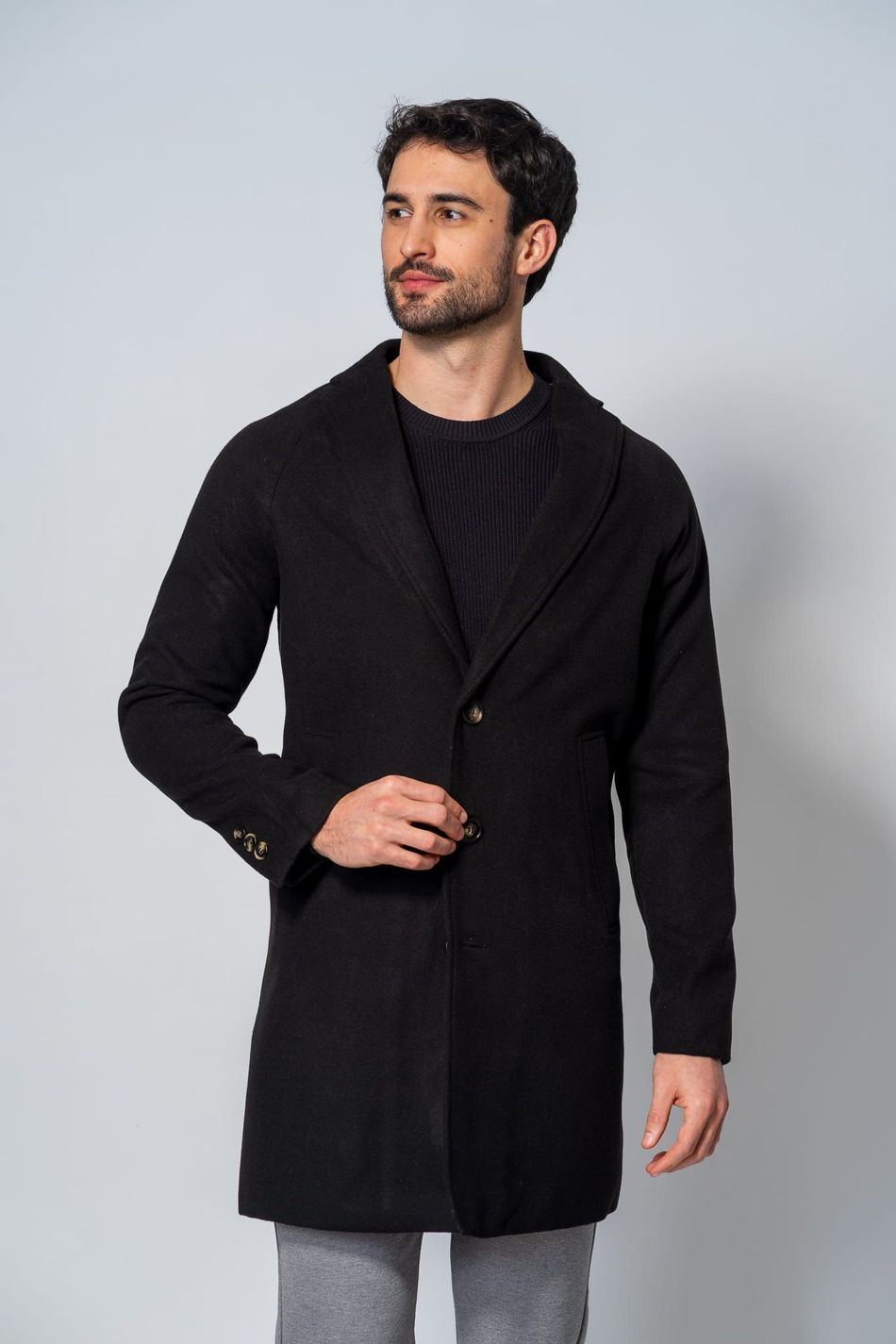 Casaco Sobretudo Masculino Preto