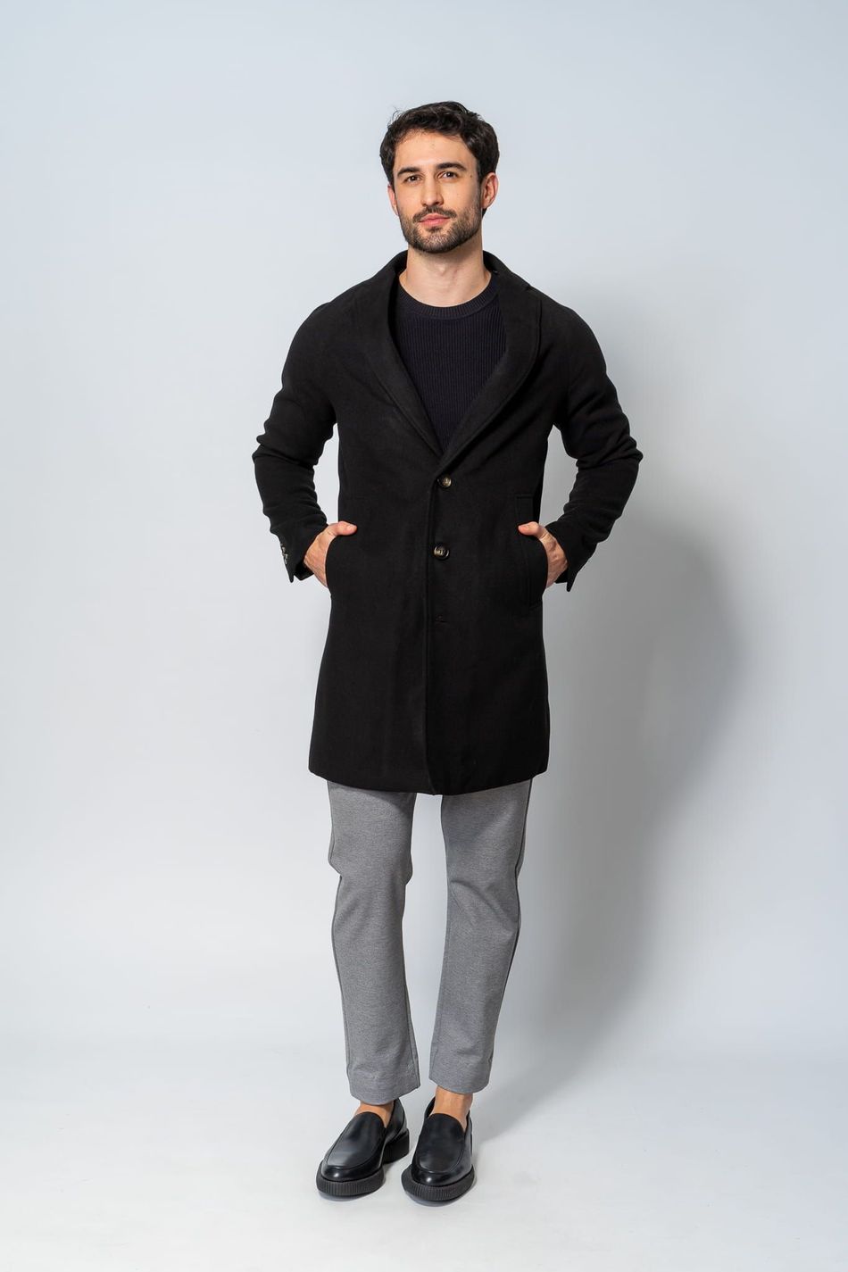 Casaco Sobretudo Masculino Preto