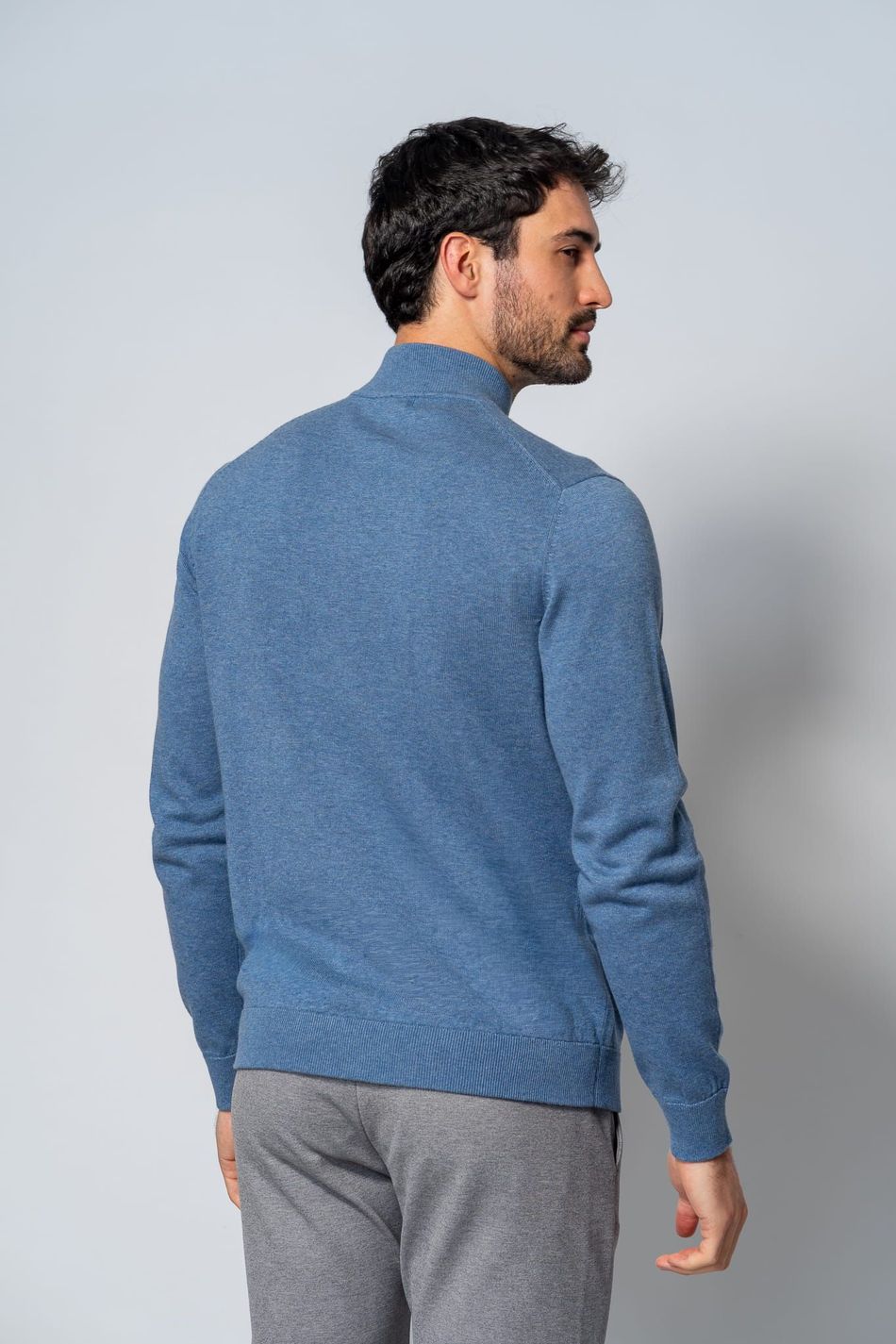 Malha 1/2 Ziper Indigo