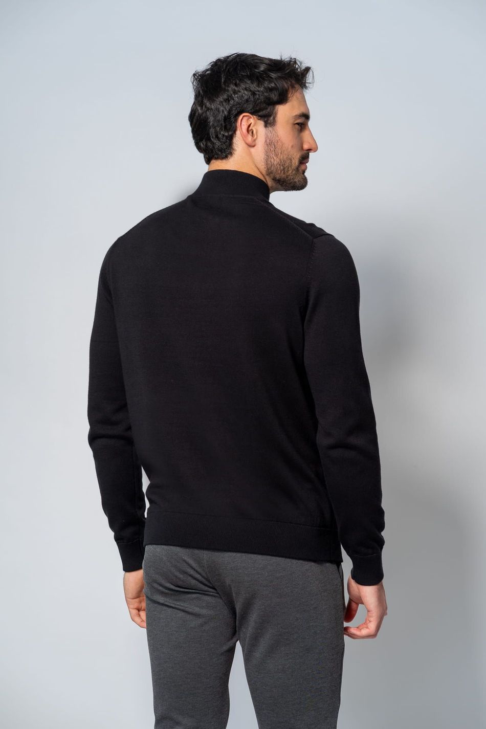 Malha 1/2 Ziper Preto