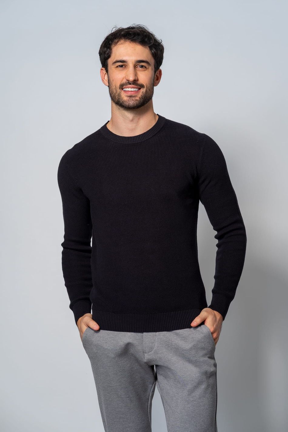 Suéter Malha Masculino Preto