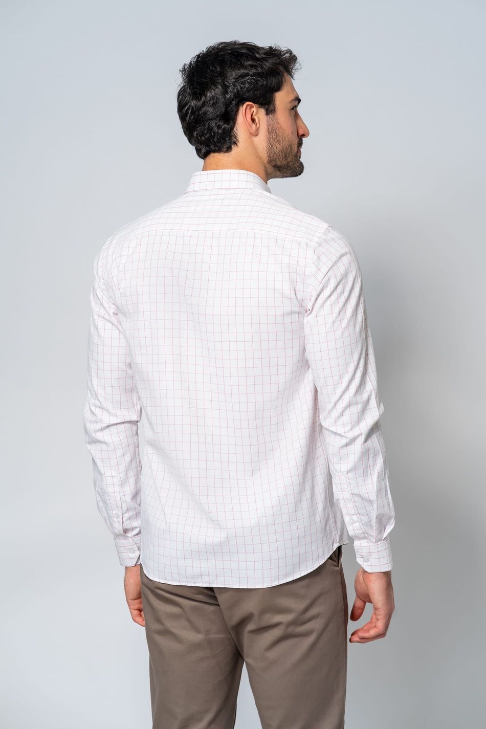 Camisa Social Siena Xadrez Branco