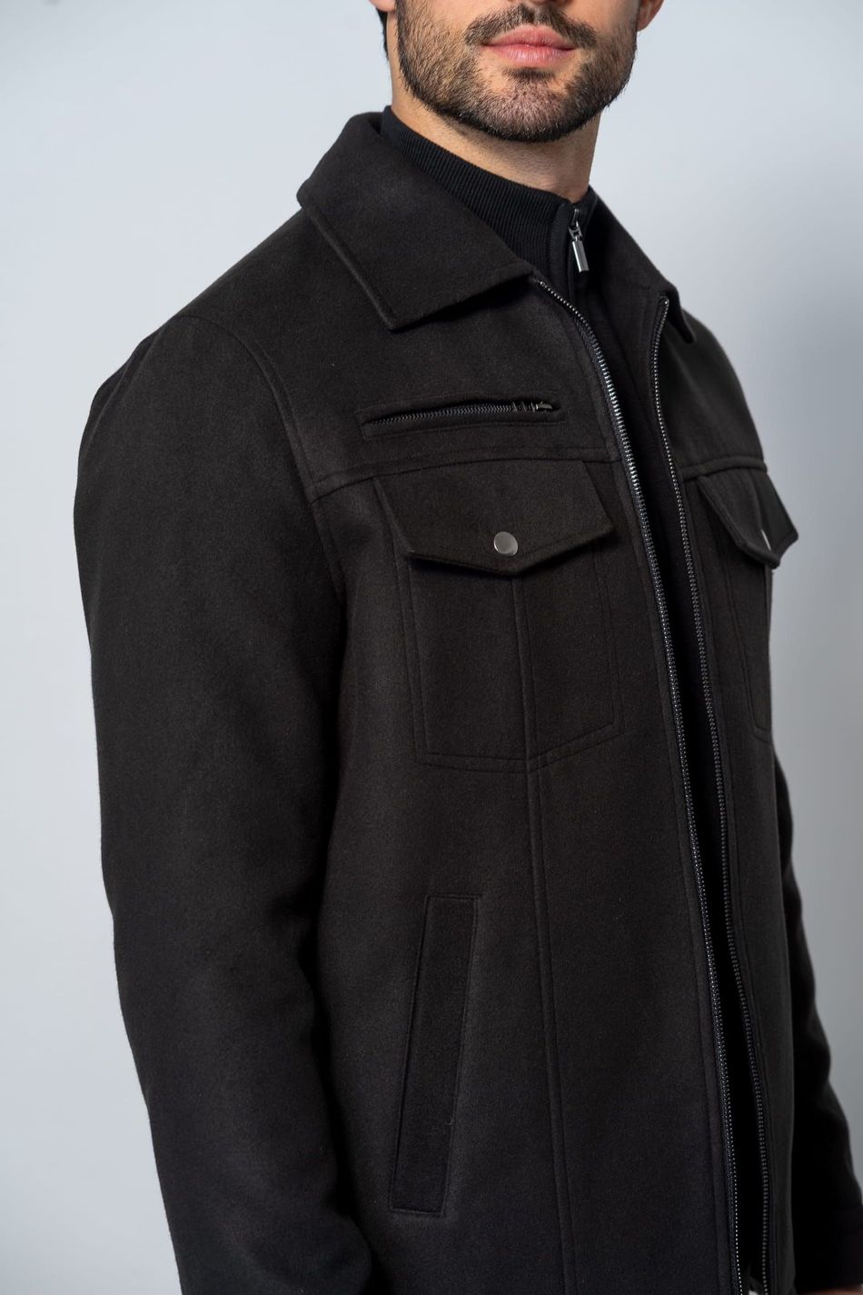 Jaqueta Bolsos Preto