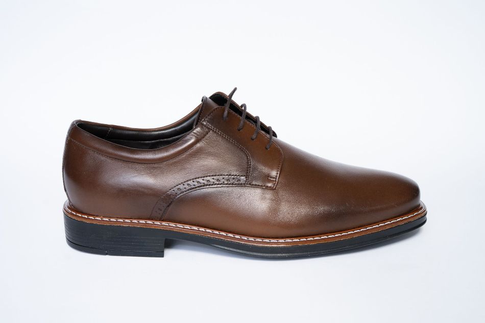 Sapato Masculino Social Derby Couro Marrom Escuro