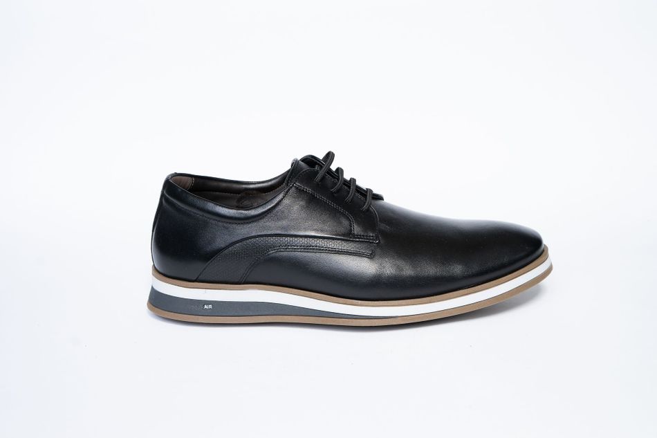 Sapato Masculino Casual Derby Couro Preto