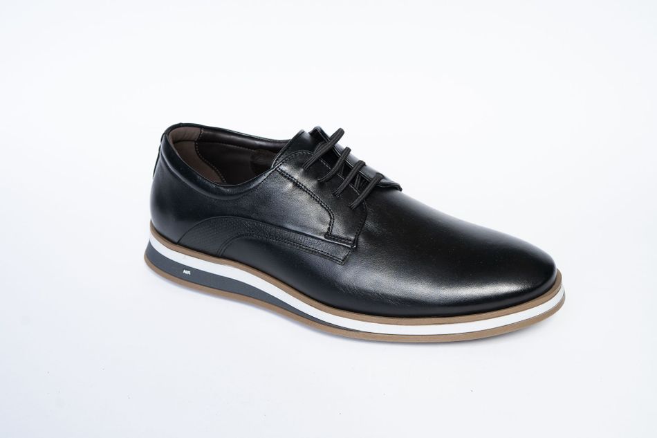 Sapato Masculino Casual Derby Couro Preto