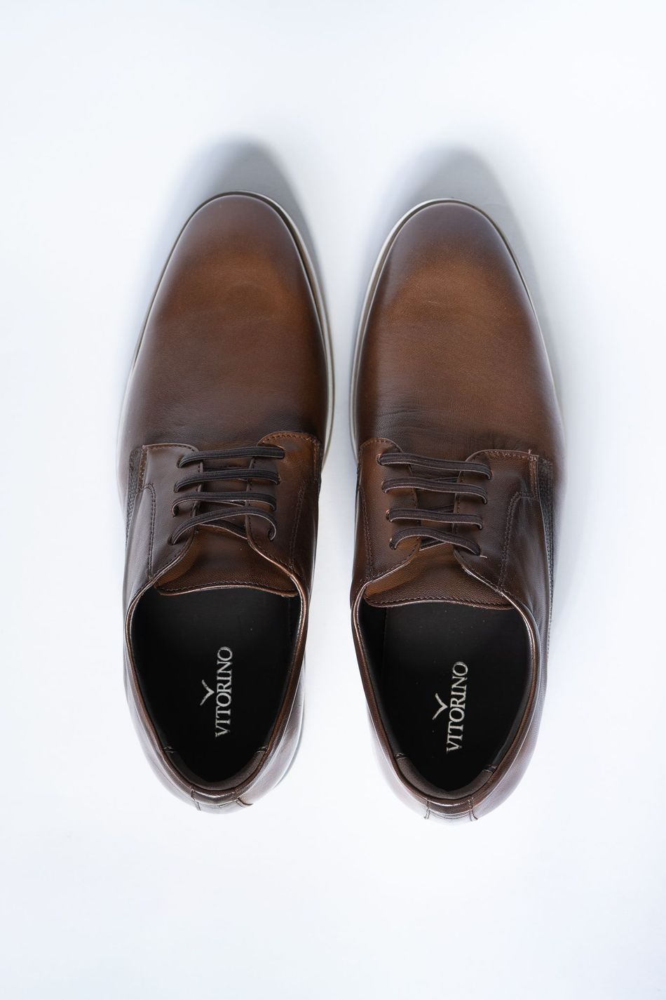 Sapato Masculino Casual Derby Couro Marrom