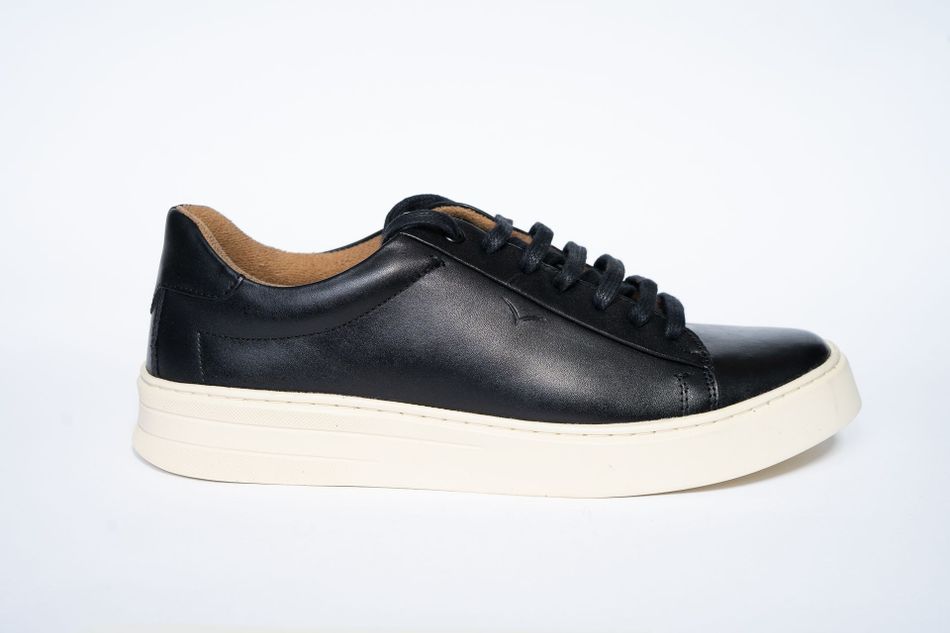 Tênis Masculino Casual Couro Preto