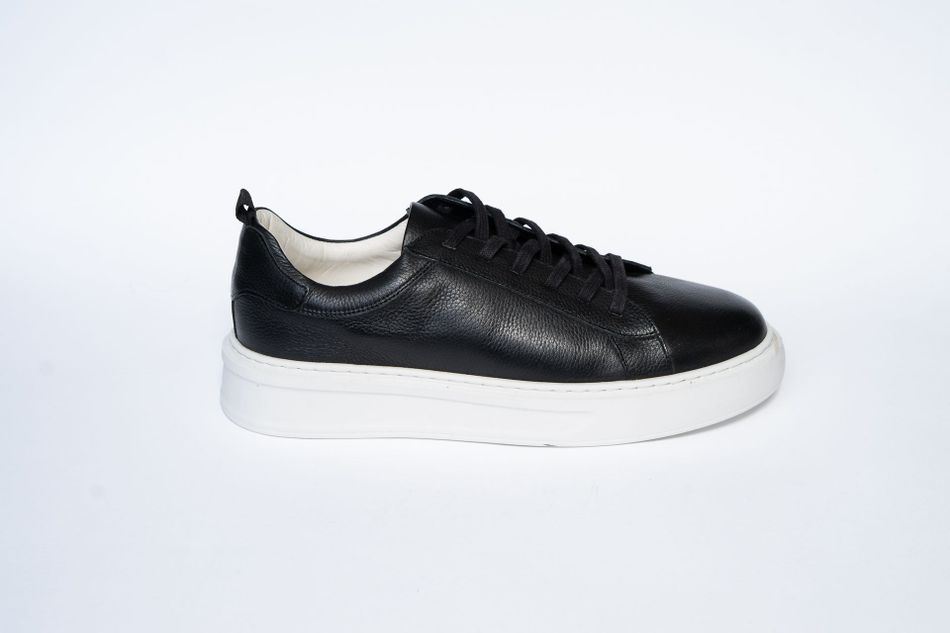 Tênis Masculino Casual Couro Preto HYP004