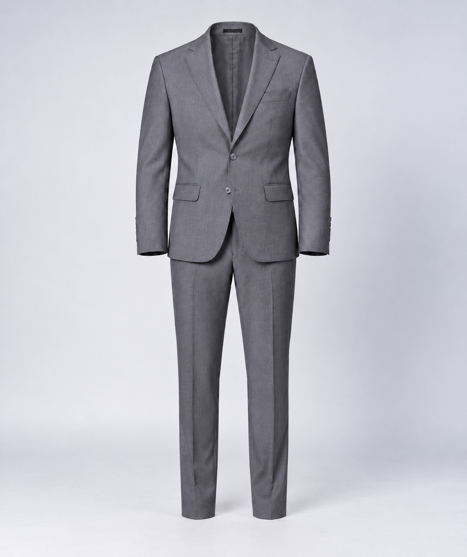 Traje Social Masculino com Colete Cinza Claro