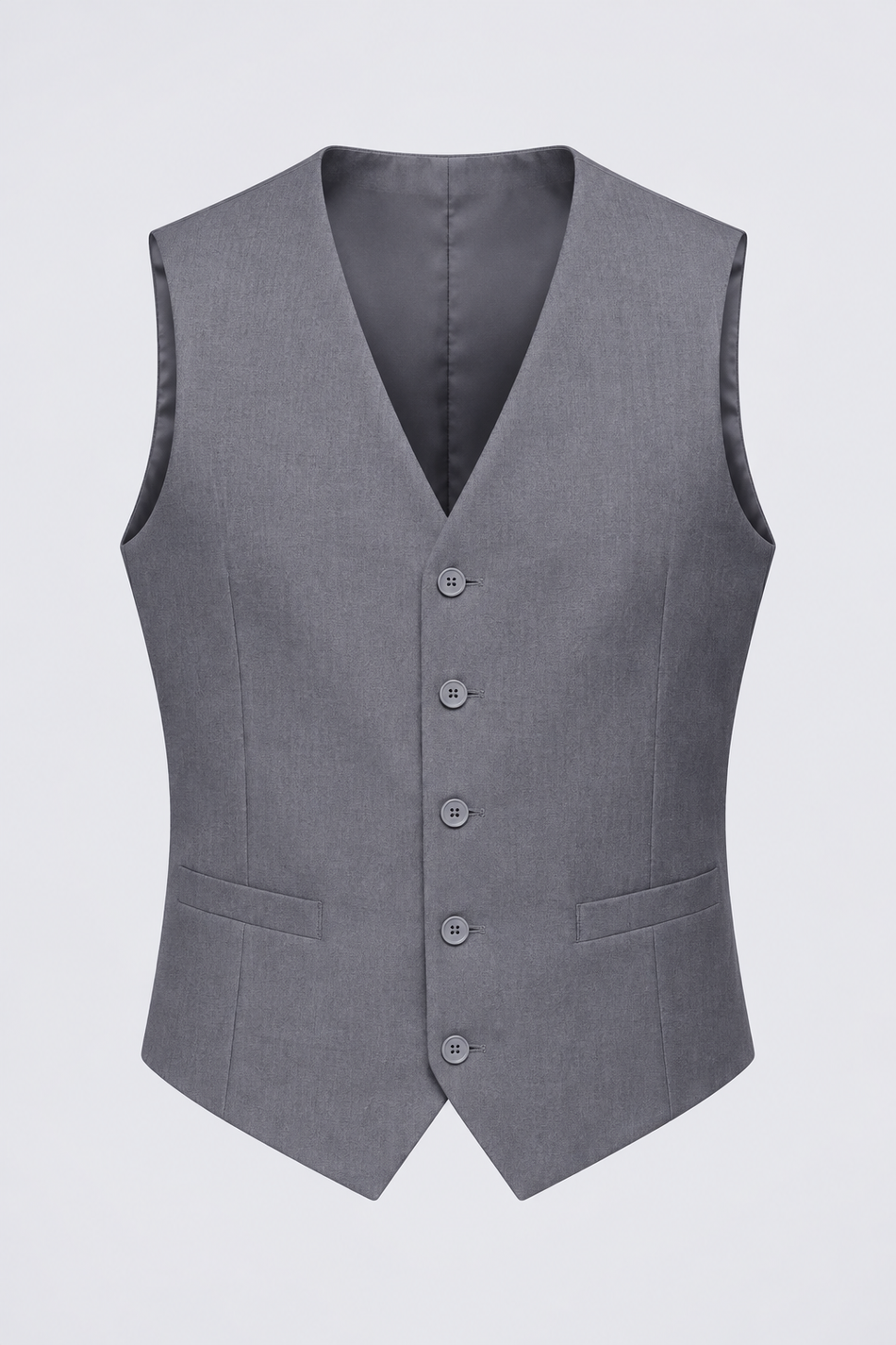 Traje Social Masculino com Colete Cinza Claro