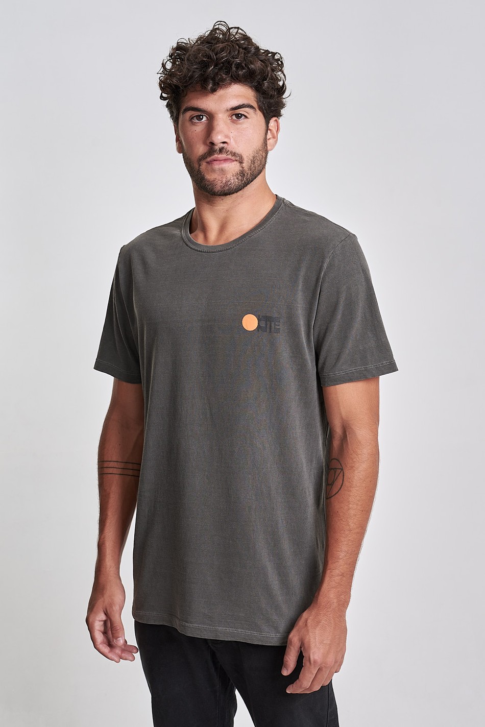 Camiseta Kite Lettering Cinza Old