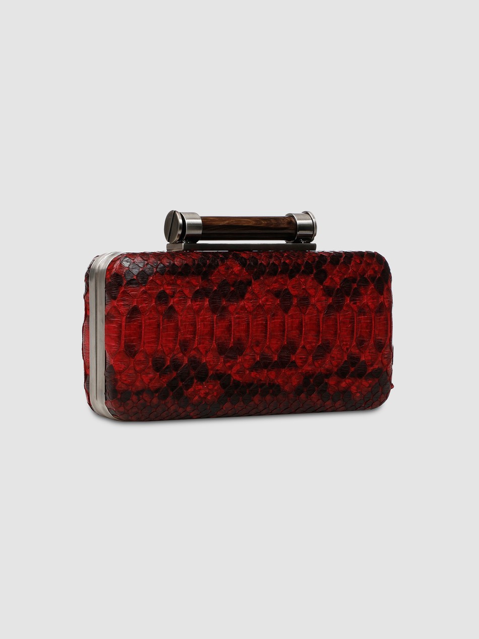 CLUTCH ARACÁ COURO PYTHON VERMELHO