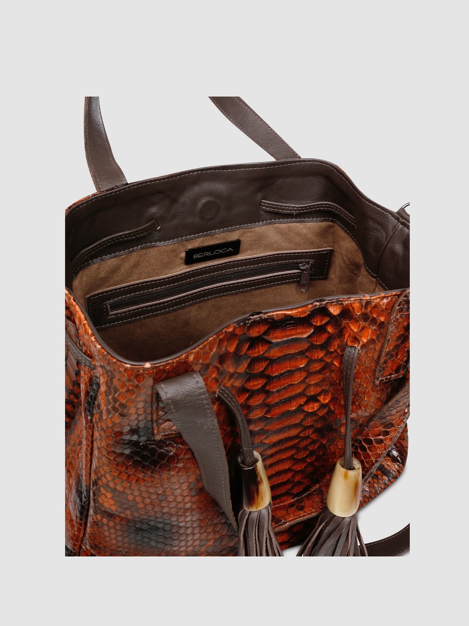 BOLSA MOCAJUBA COURO PYTHON LARANJA