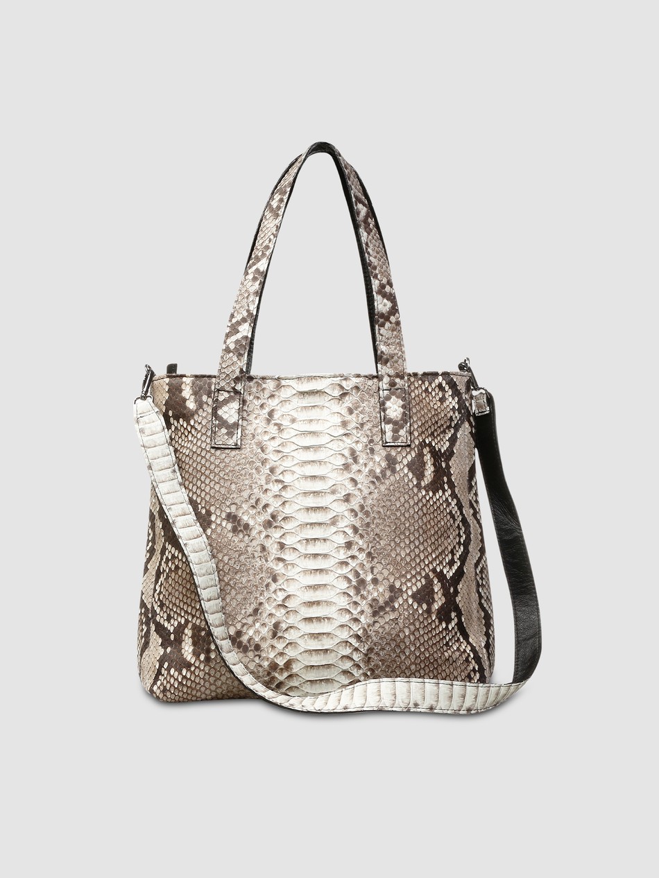 BOLSA JUBARÁ COURO PYTHON BRANCO