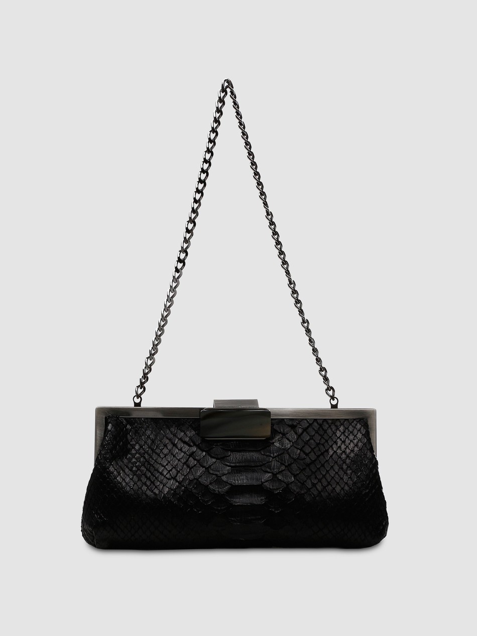 CLUTCH COTIJUBA COURO PYTHON PRETO