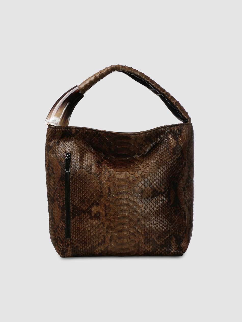 BOLSA POCONÉ COURO PYTHON OLIVA