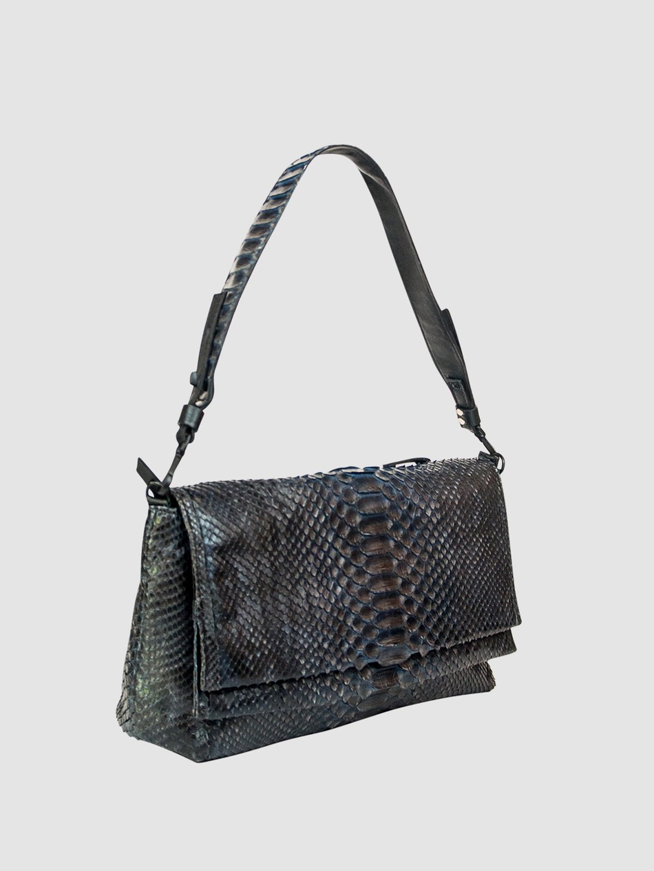 BOLSA MARAJÓ COURO PYTHON AZUL