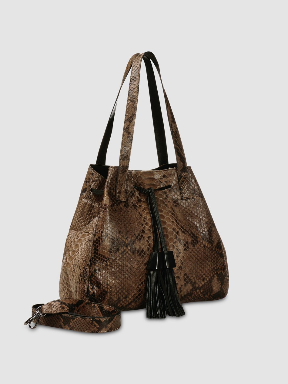 BOLSA MOCAJUBA COURO PYTHON OLIVA