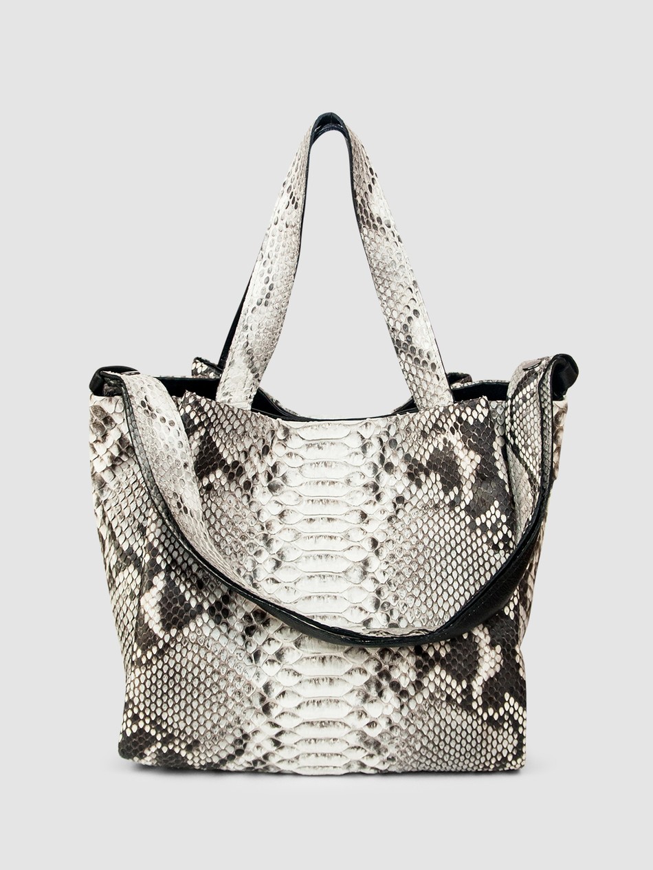 BOLSA ARAUCÁRIA COURO PYTHON BRANCO