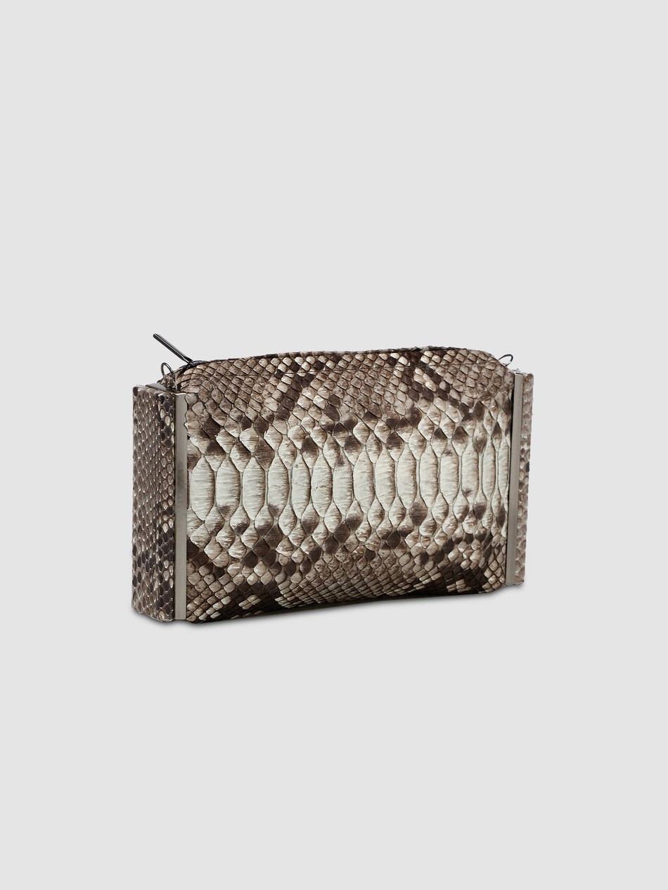 CLUTCH CATALÃO COURO PYTHON BRANCO