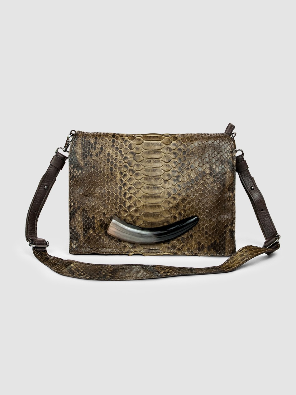 BOLSA PAU-BRASIL COURO PYTHON OLIVA