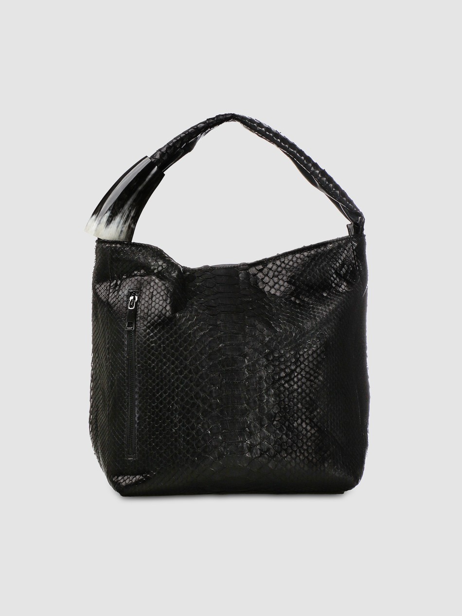 BOLSA POCONÉ COURO PYTHON PRETO