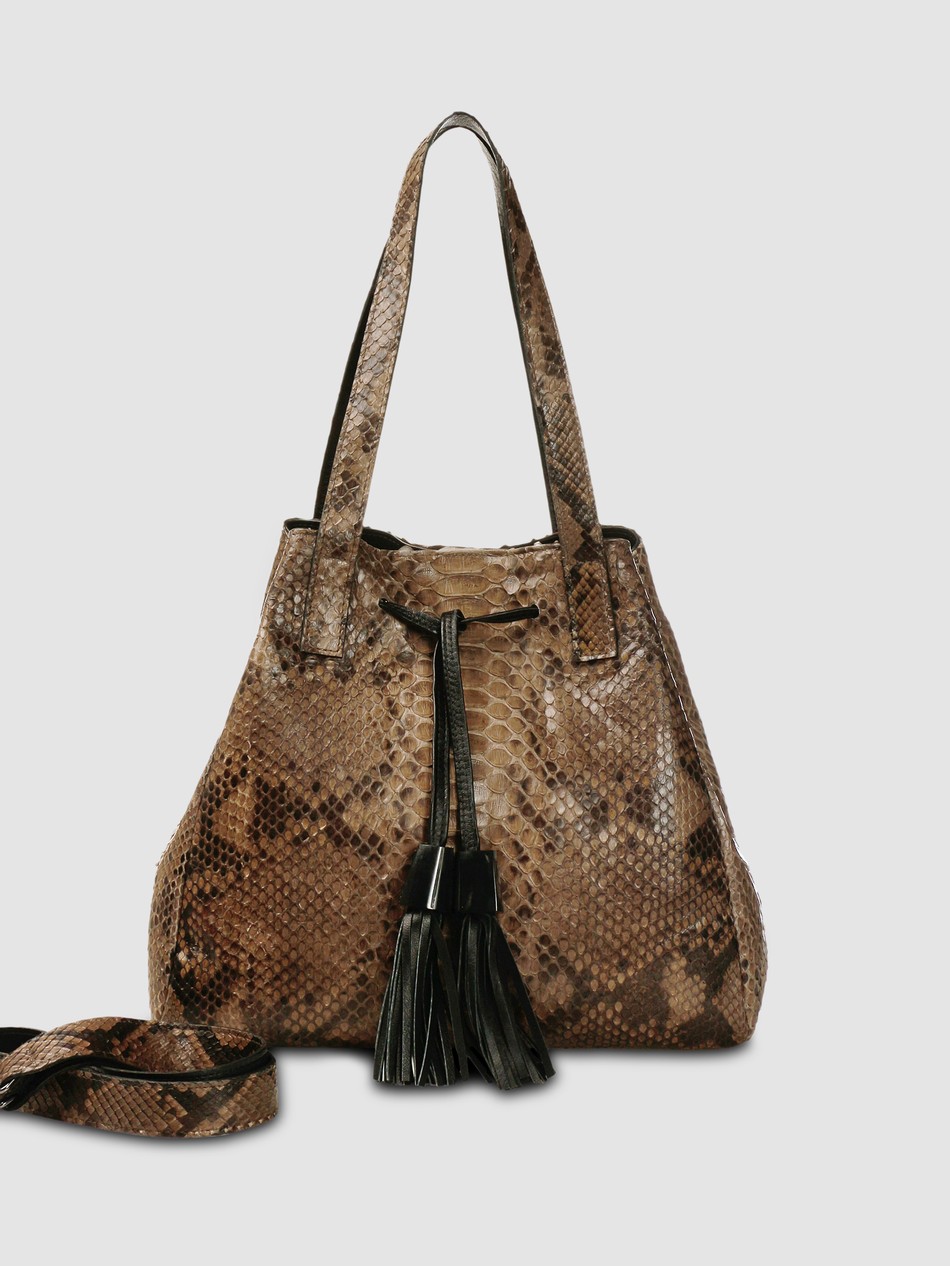 BOLSA MOCAJUBA COURO PYTHON OLIVA