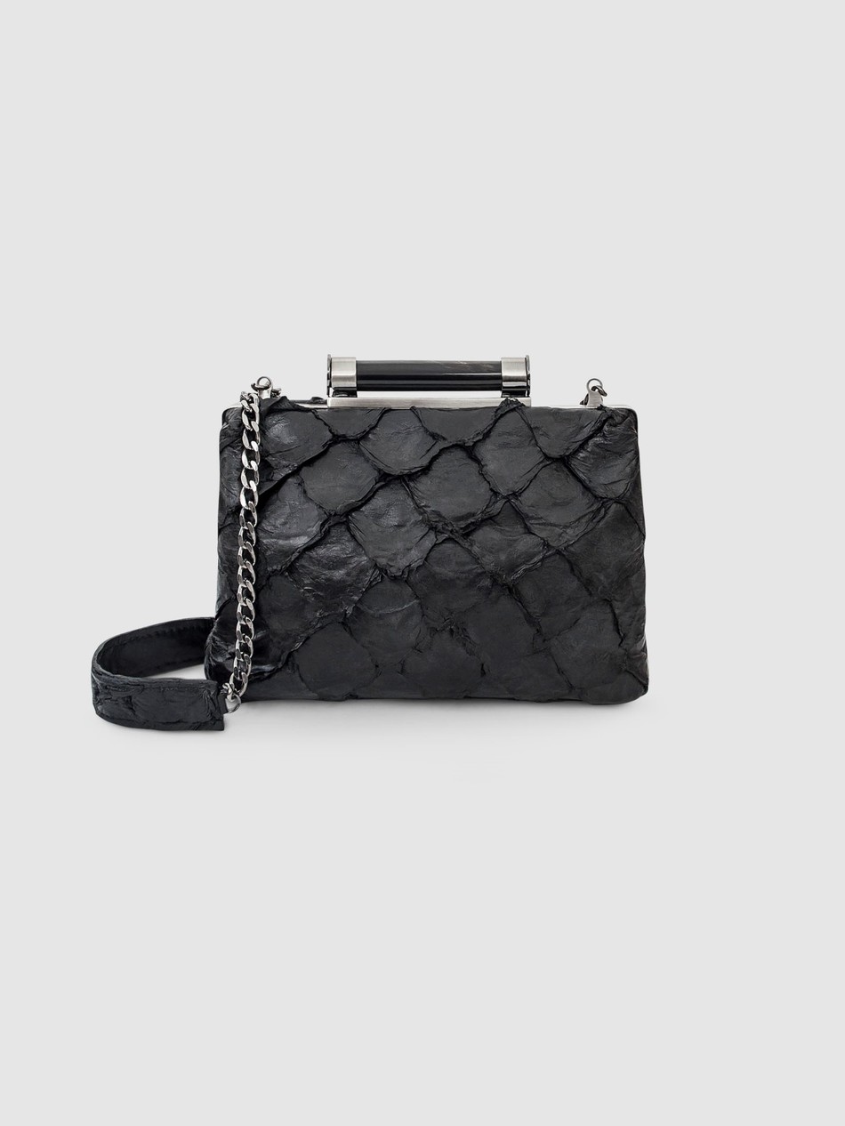 CLUTCH CASEARA COURO PIRARUCU PRETO