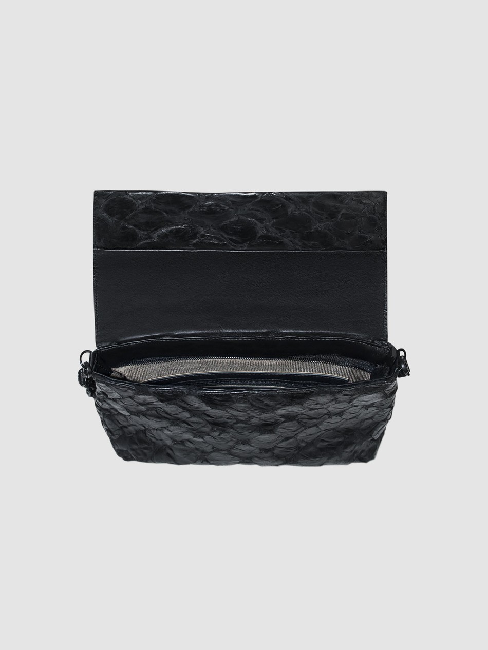 BOLSA MARAJÓ COURO PIRARUCU PRETO