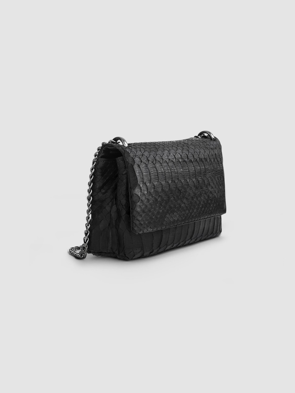 BOLSA PARICÁ COURO PYTHON PRETO