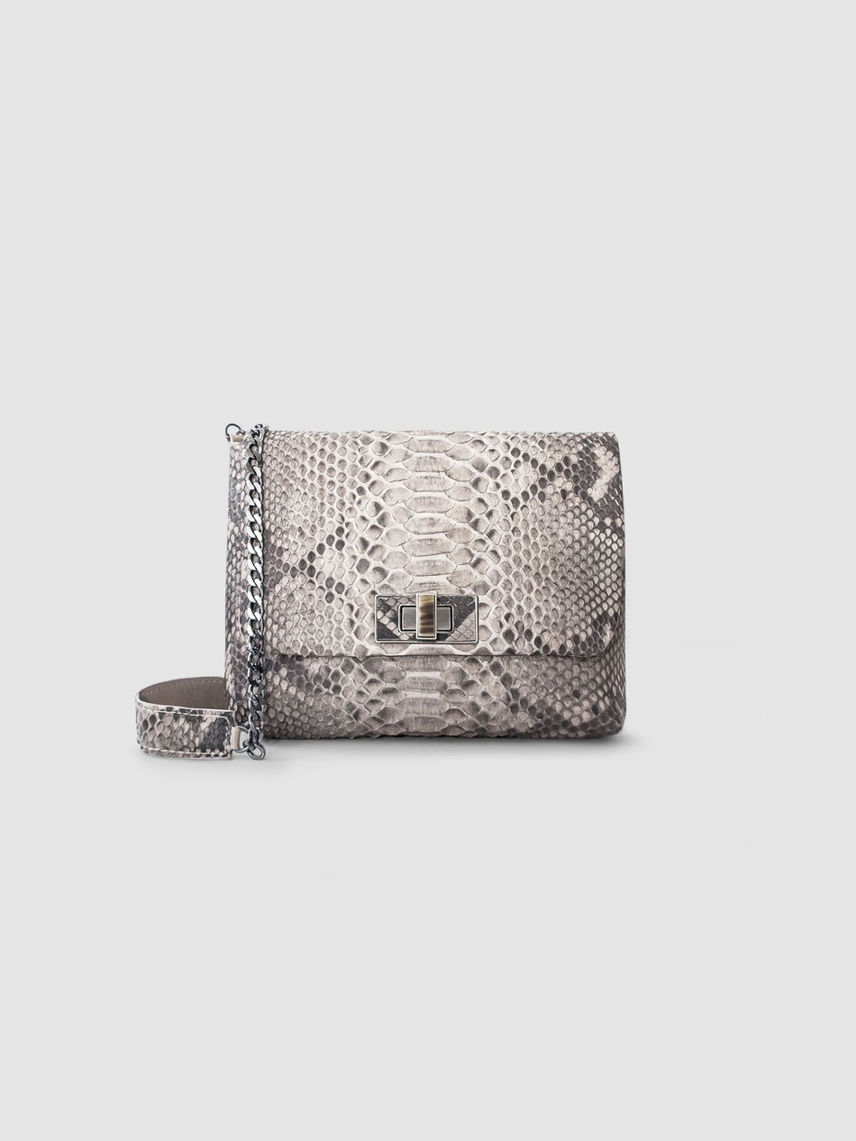 BOLSA ARUANÃ COURO PYTHON FENDI CLARO