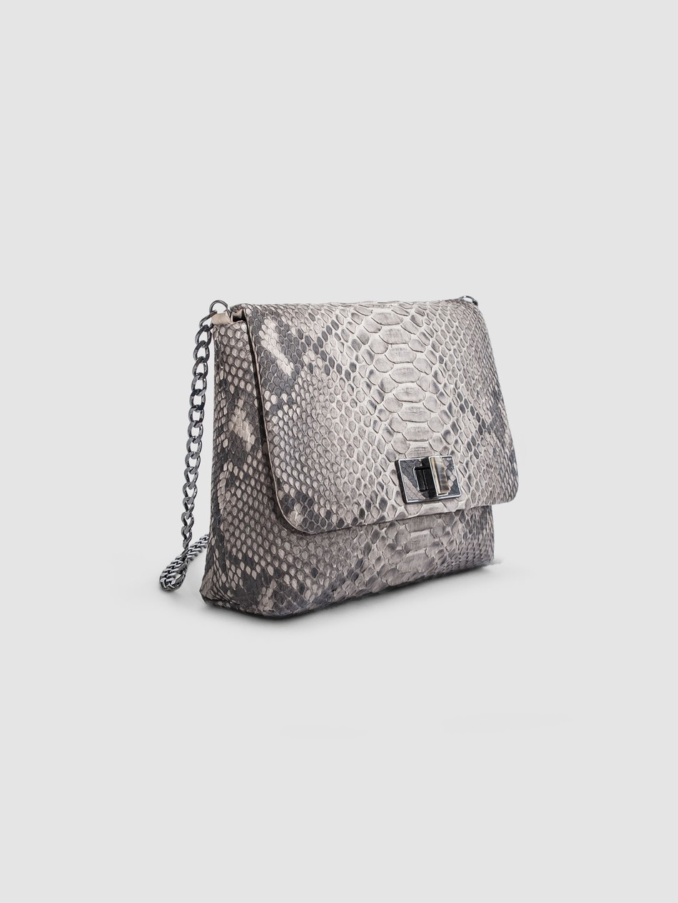 BOLSA ARUANÃ COURO PYTHON FENDI CLARO