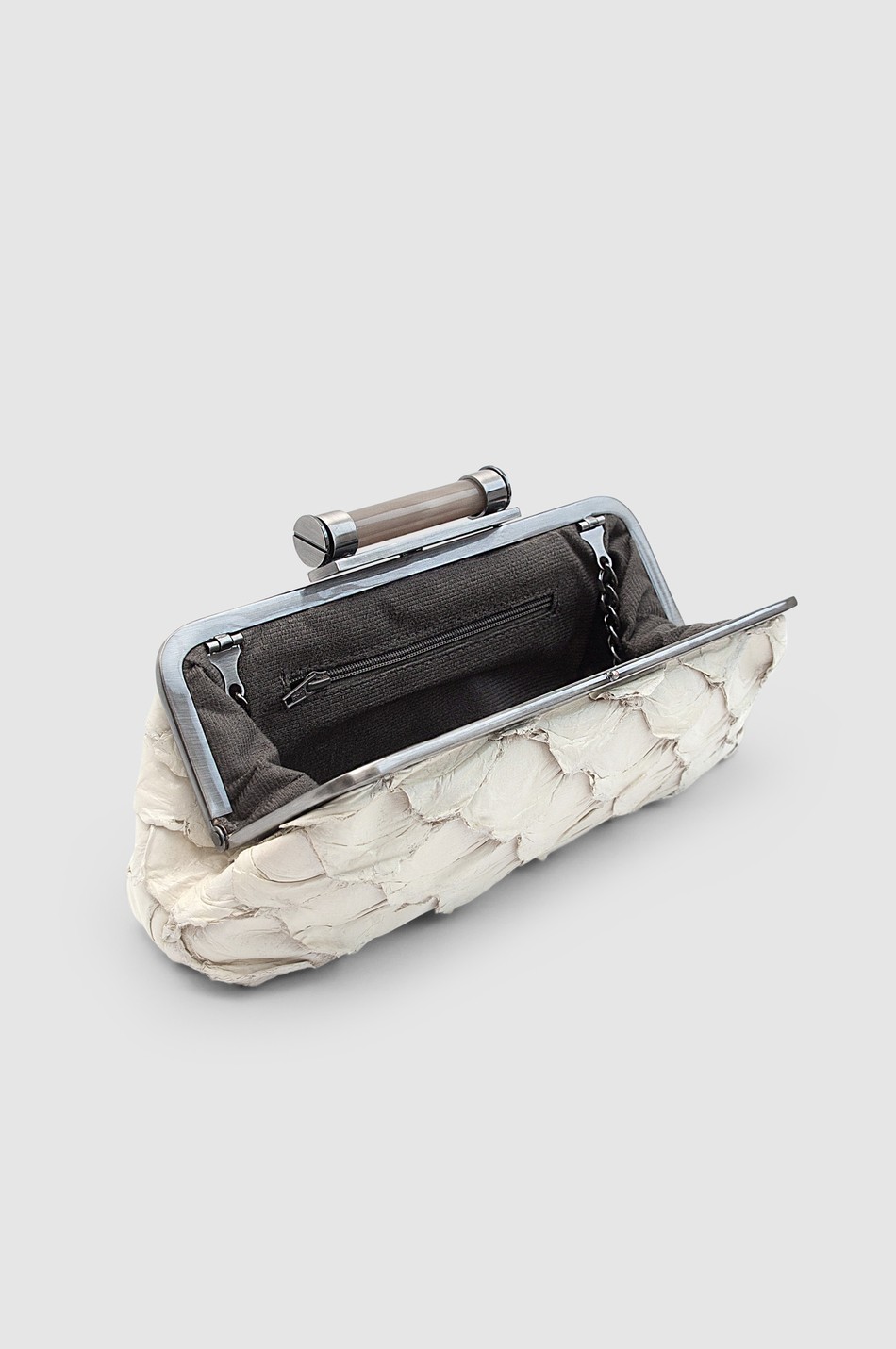 CLUTCH COMBÚ COURO PIRARUCU OFF WHITE