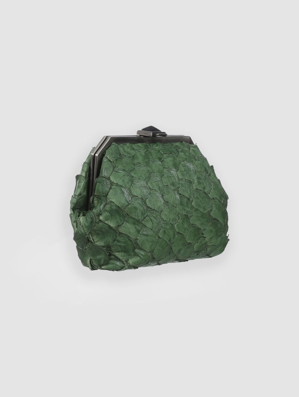 BOLSA MANDUVI COURO PIRARUCU VERDE