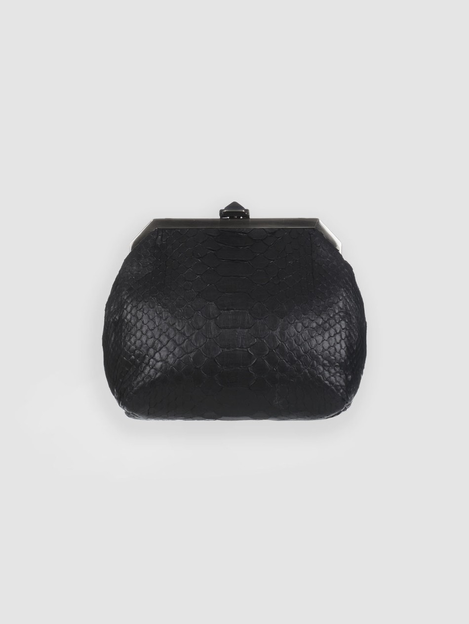 BOLSA MANDUVI COURO PYTHON PRETO