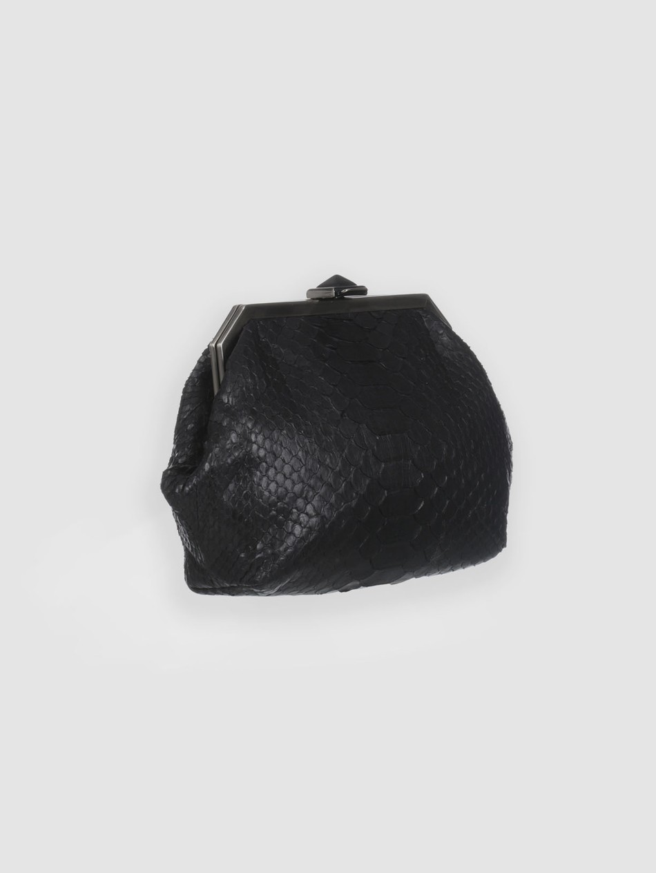 BOLSA MANDUVI COURO PYTHON PRETO