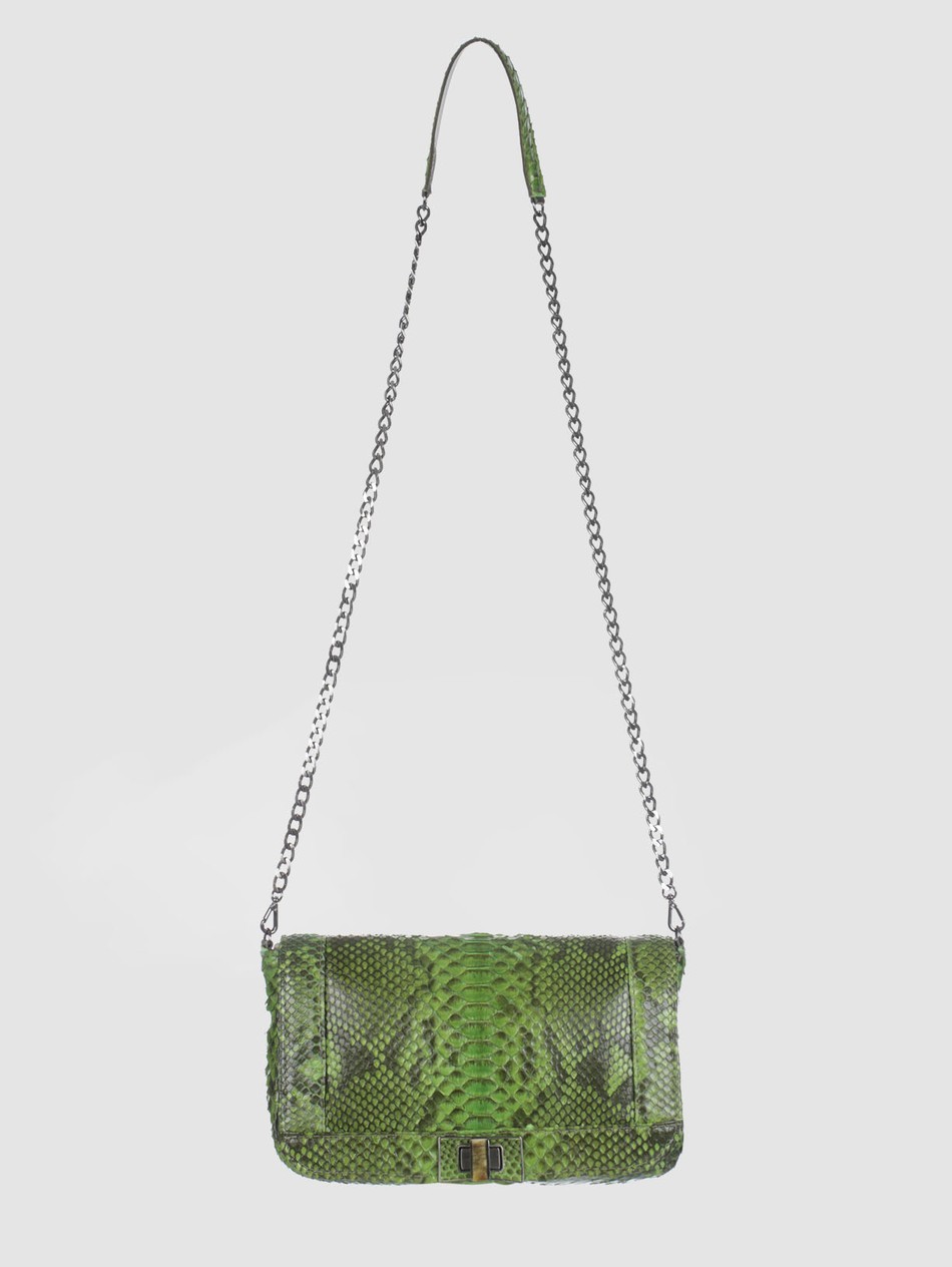 BOLSA TUCURUÍ COURO PYTHON VERDE