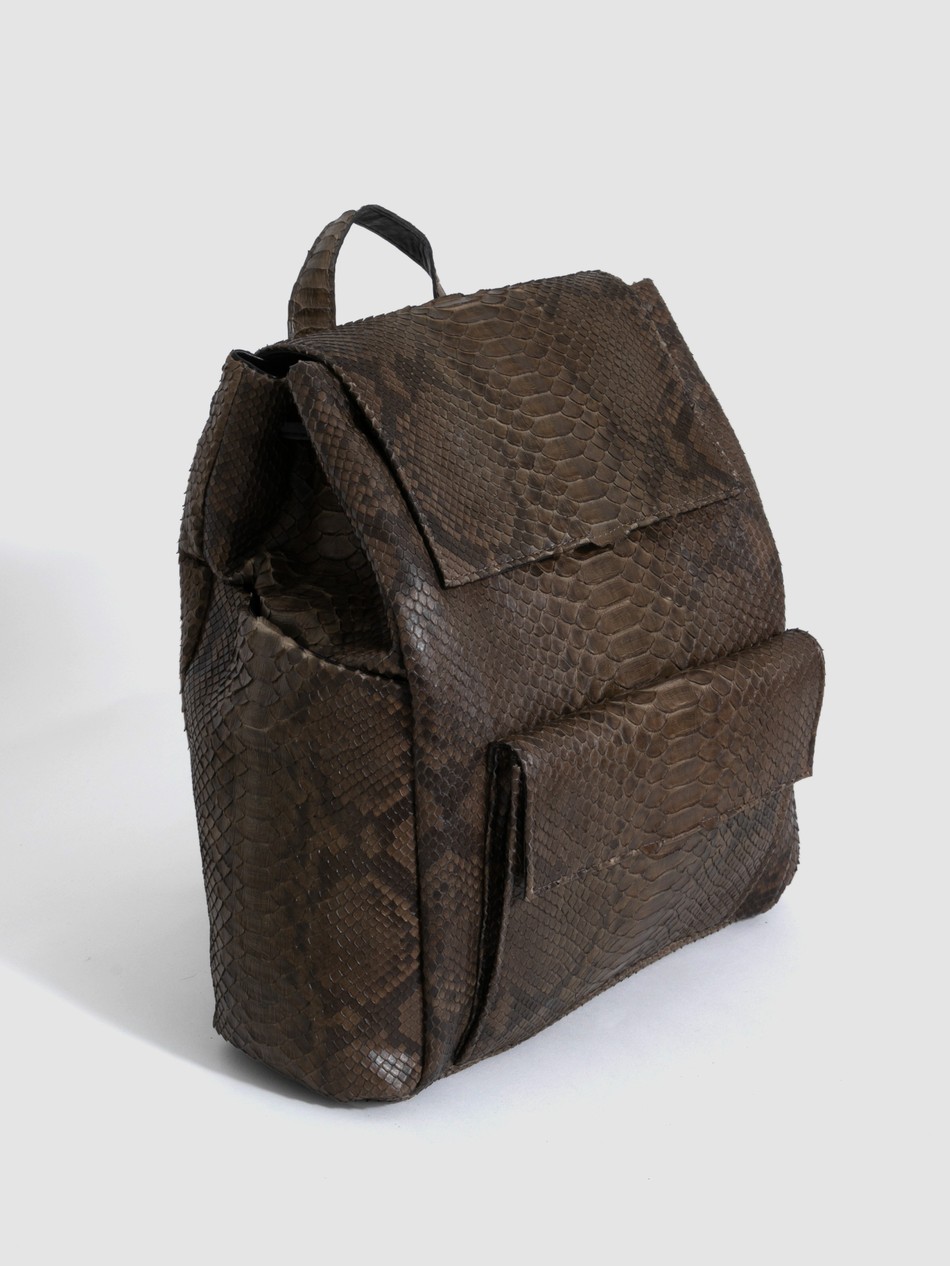 MOCHILA ARAGUAIA GG COURO PYTHON OLIVA